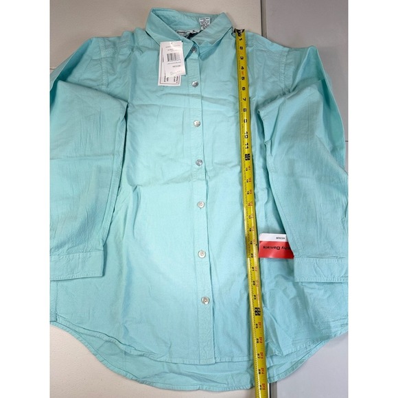 Cathy Daniels Medium Button Down Long Sleeve Shirt Turquoise & Coral Set - Picture 6 of 9
